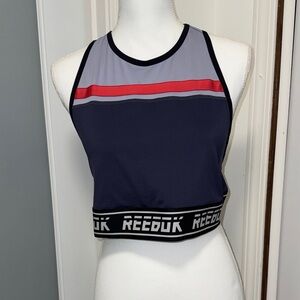 Reebok Navy and Gray Athletic Crop Top